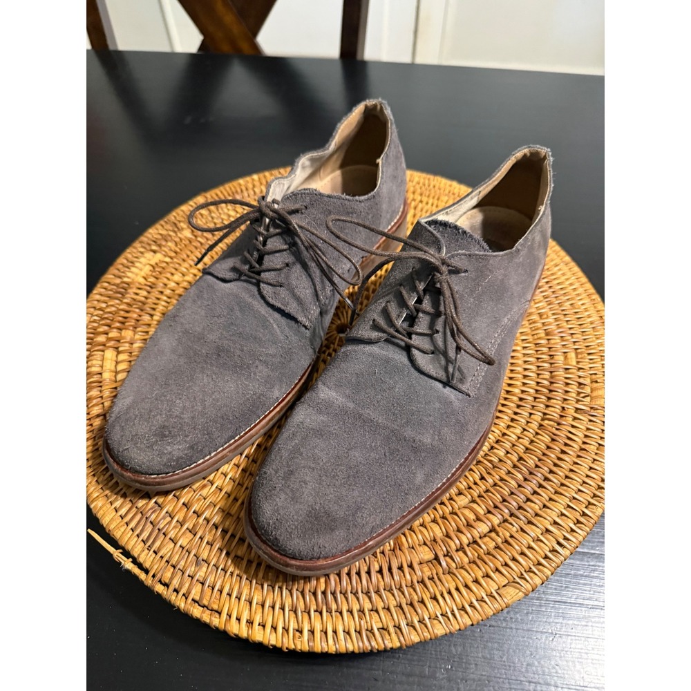 Aston Grey Spear Mens 9 Grey Suede Oxford Derby Dress Shoes 500419